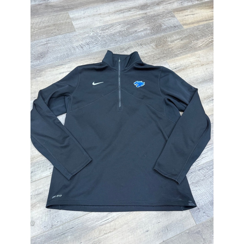 Nike Mens Training 1/4 Zip Black Dri-FIT Pullover Mascot Logo M53181 Size L